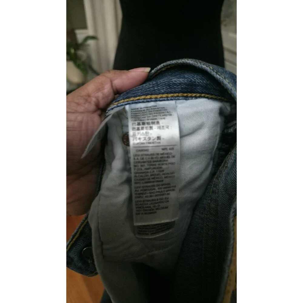 Levis 511 Jeans Mens 36x30 Blue Denim Slim Fit Zipper Medium Wash Grunge Skater